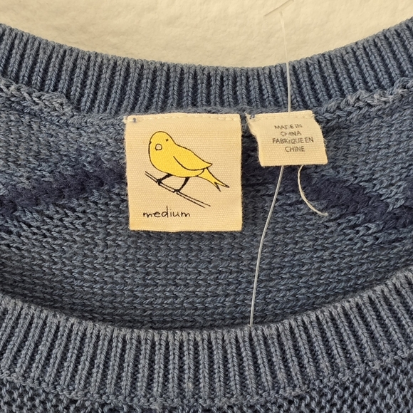 Anthropologie Yellow Bird Tasseled Fringed Sweater Tee - Picture 2 of 3